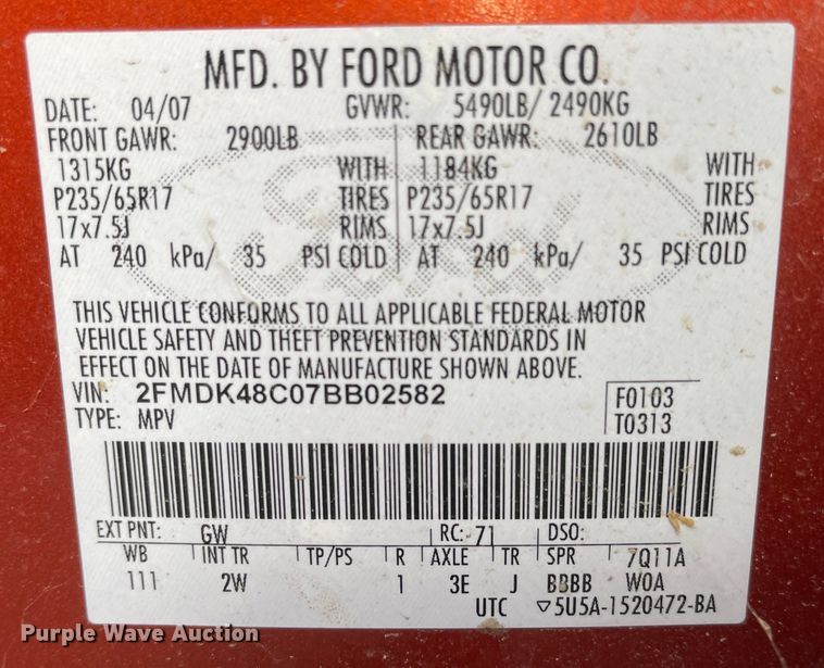 image for item JD9838 2007 Ford Edge  SUV