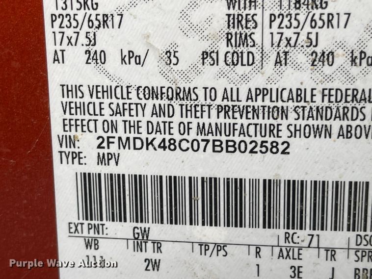 image for item JD9838 2007 Ford Edge  SUV