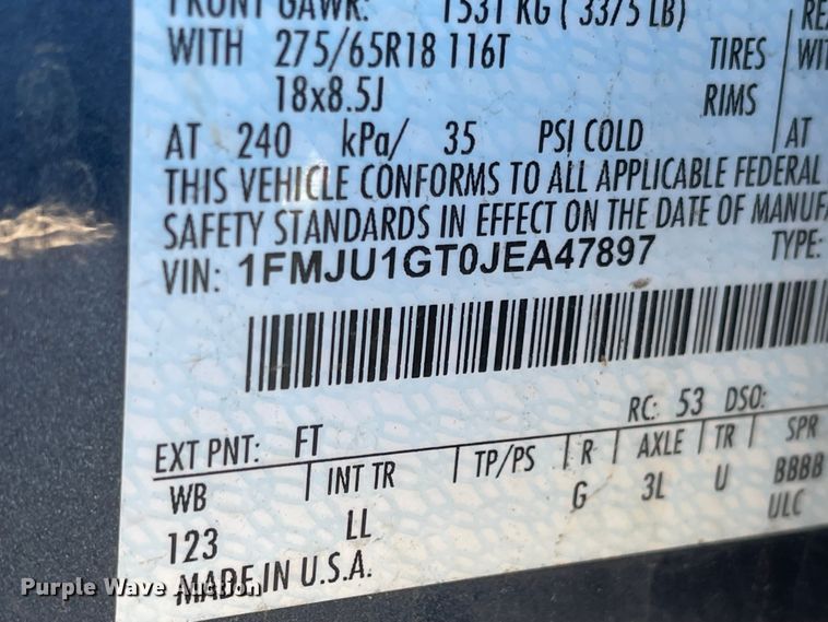 image for item JD9842 2018 Ford Expedition  SUV