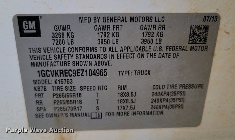 image for item LG9327 2014 Chevrolet Silverado 1500  Double Cab pickup truck