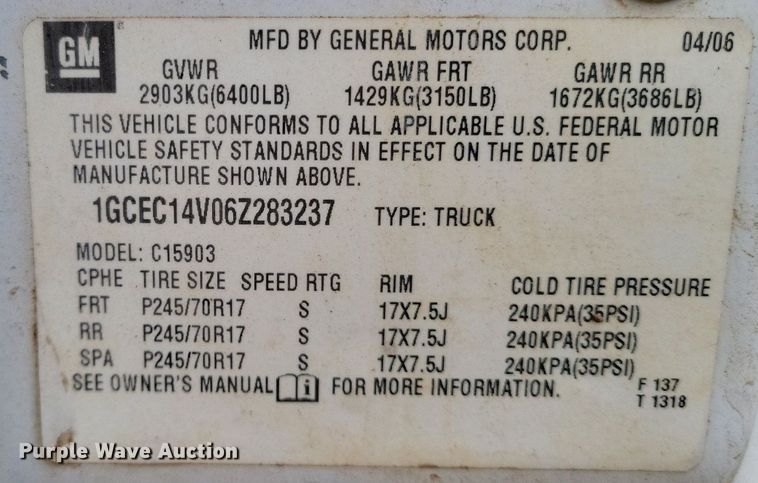 image for item LG9329 2006 Chevrolet Silverado 1500  pickup truck