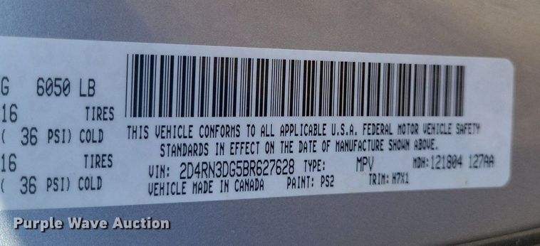 image for item LG9337 2011 Dodge Grand Caravan  van