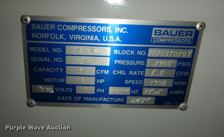 image for item LG9971 Bauer Compressors Capilano E  compressor
