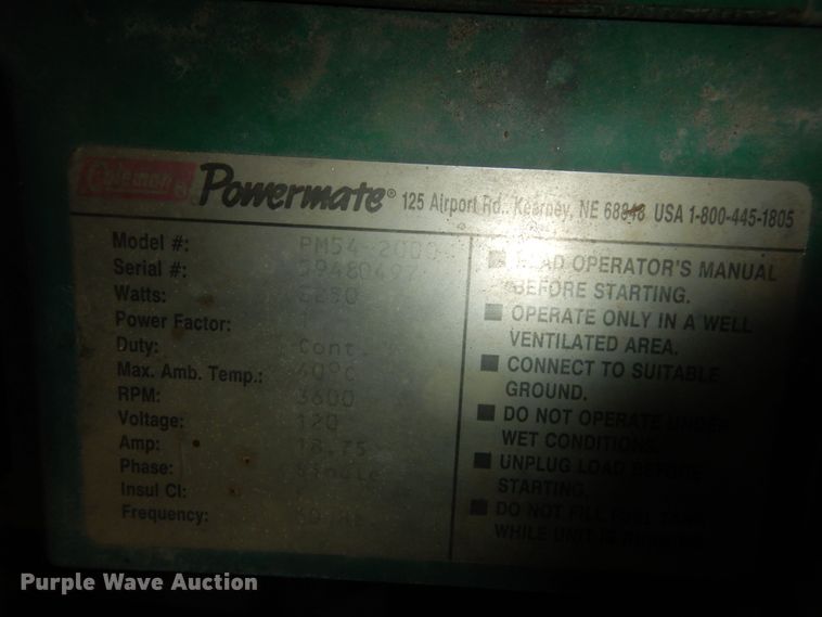 image for item LG9972 (2) Coleman generators