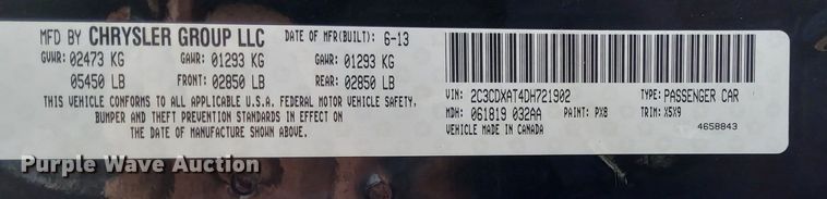 image for item MH9856 2013 Dodge Charger Police 