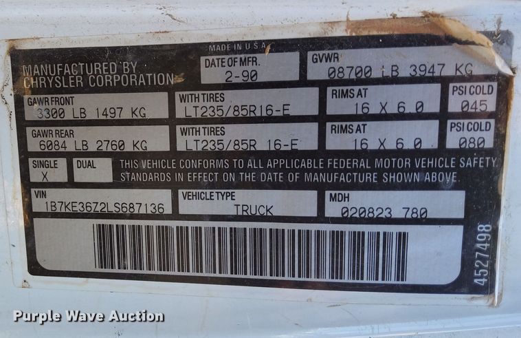 image for item MH9858 1990 Dodge D350 bucket truck