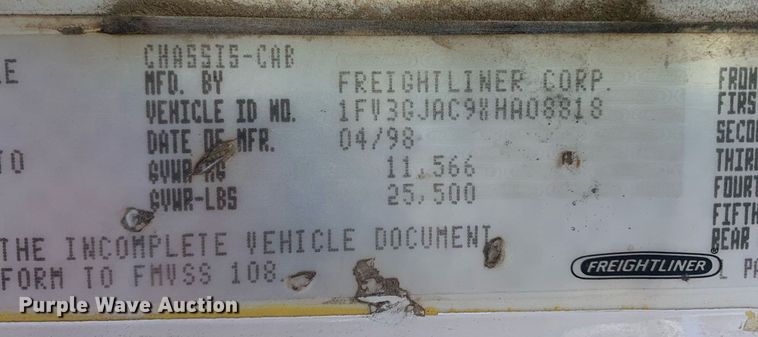 image for item MH9859 1999 Freightliner FL60 dump flatbed truck