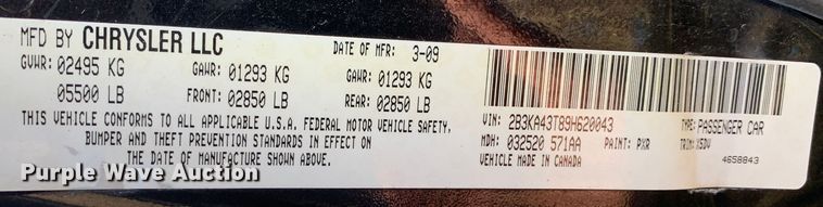 image for item MH9865 2009 Dodge Charger