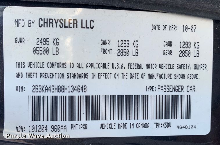 image for item MH9866 2008 Dodge Charger