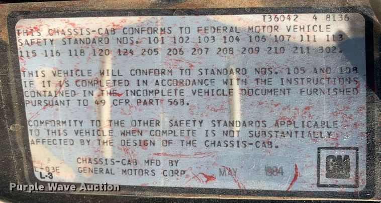 image for item MH9868 1984 GMC C7000  pumper fire truck