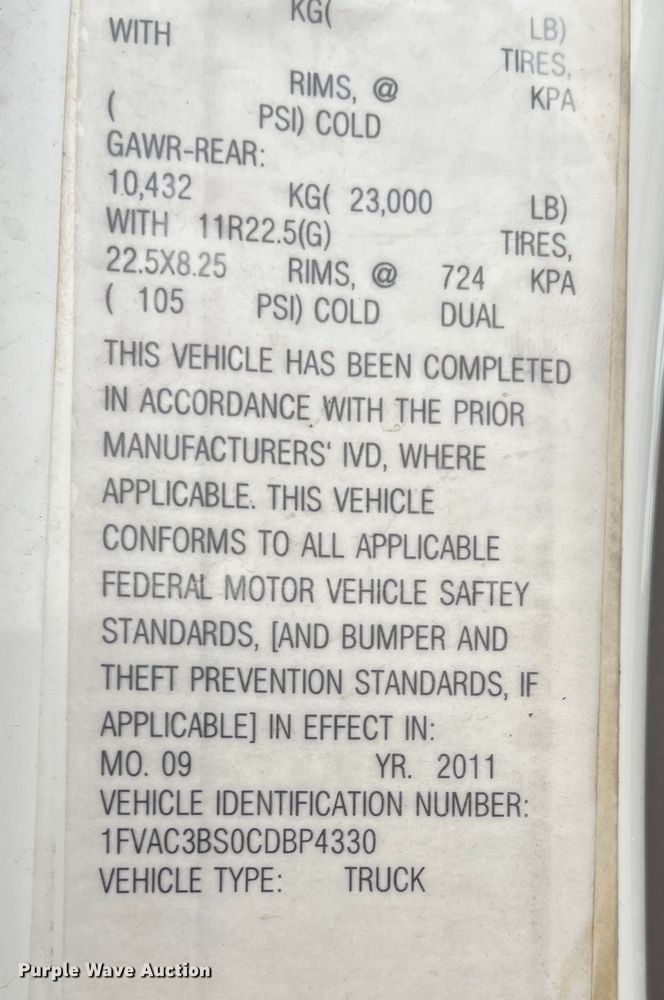 image for item MN9370 2012 Freightliner Business Class M2  flatbed truck