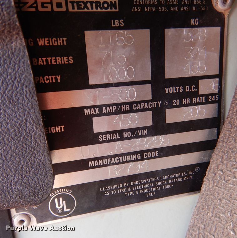 image for item MT9850 Ez-go XT-500  golf cart