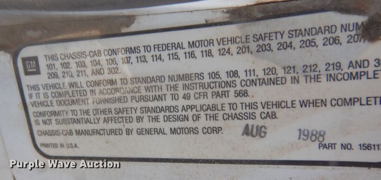 image for item DF8159 1988 GMC TopKick  grain truck