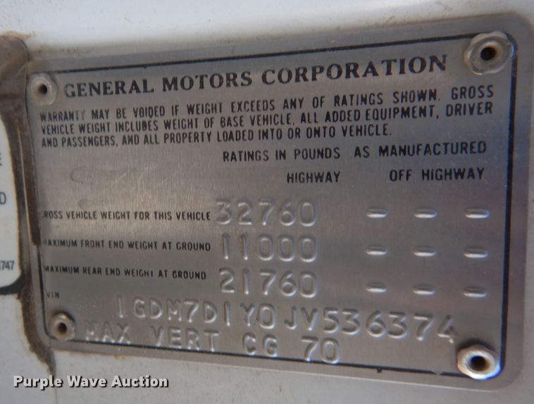 image for item DF8159 1988 GMC TopKick  grain truck