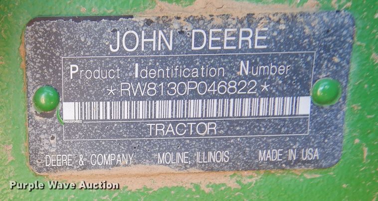 image for item DF8166 2009 John Deere 8130  MFWD tractor