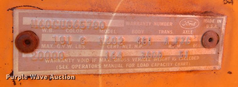 image for item DF8171 1966 Ford 600  grain truck