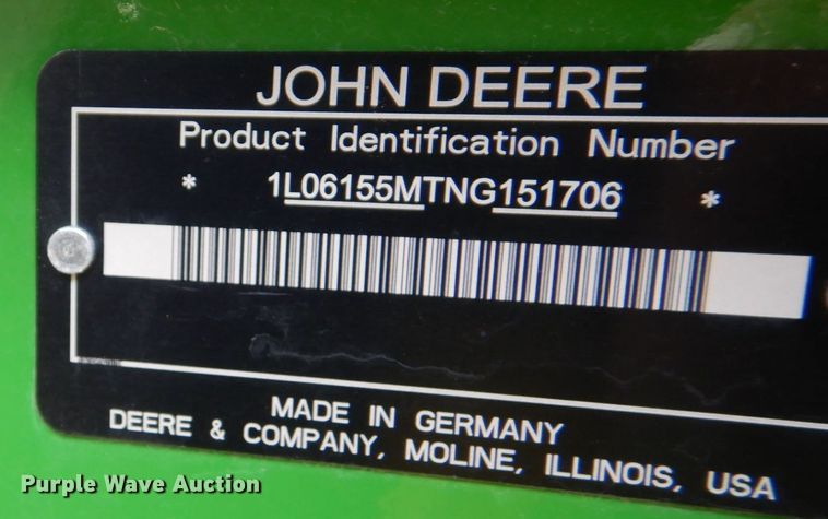 image for item DO1648 2022 John Deere 6155M  MFWD tractor
