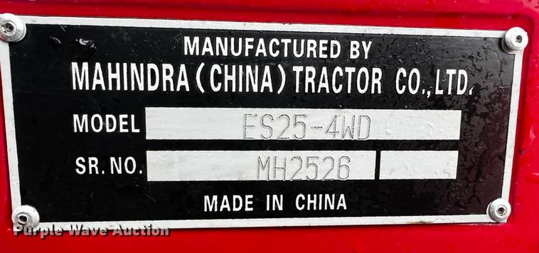 image for item DQ1888 2008 Mahindra 2525  MFWD tractor