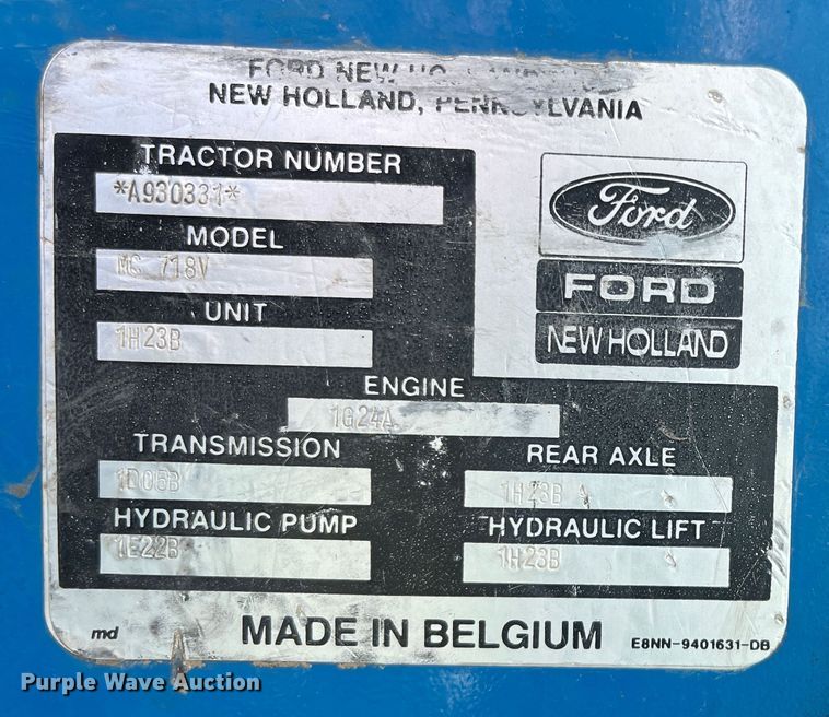 image for item DR7322 1991 Ford 8830  MFWD tractor