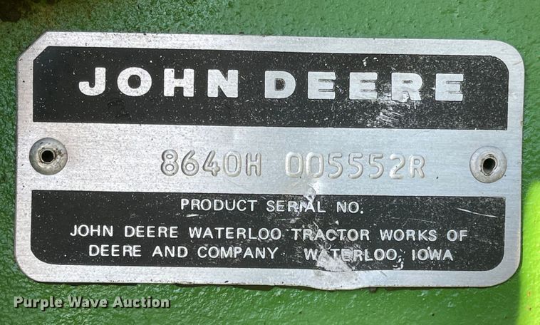 image for item JD9857 1980 John Deere 8640  4WD tractor