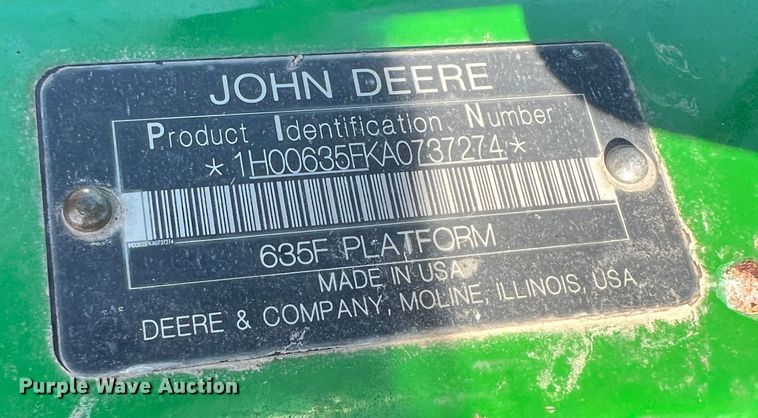 image for item KF9813 John Deere 635F  flex head