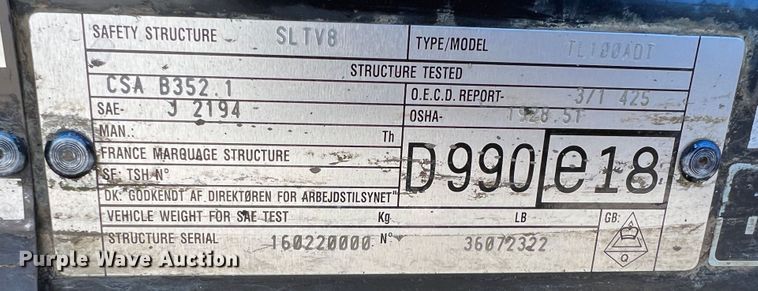 image for item KF9859 2007 New Holland TL100A  tractor