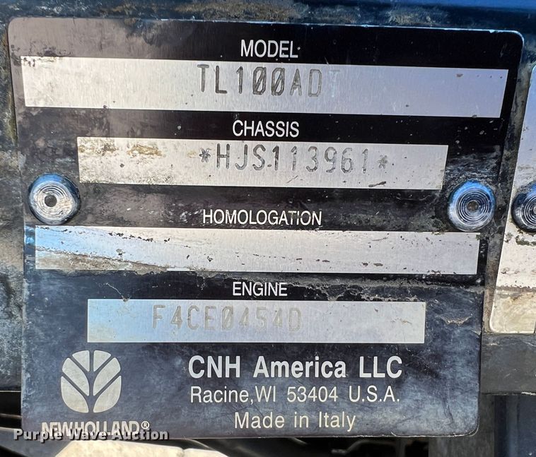 image for item KF9859 2007 New Holland TL100A  tractor