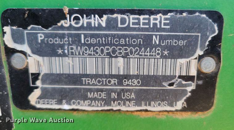 image for item LG9319 2011 John Deere 9430  4WD tractor