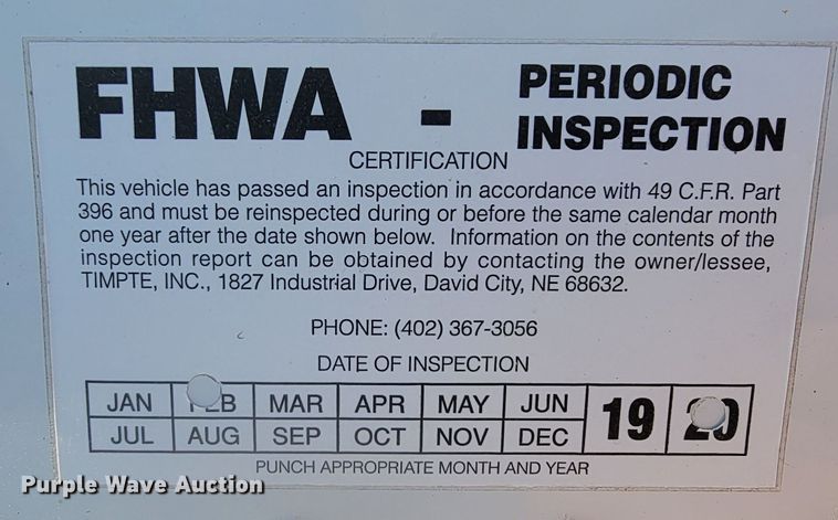 image for item LL9673 2020 Timpte Super Hopper  grain trailer