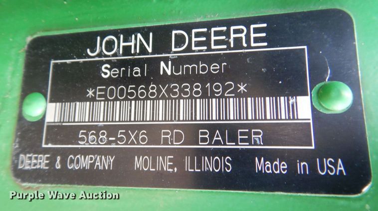image for item MJ9825 2007 John Deere 568  round baler