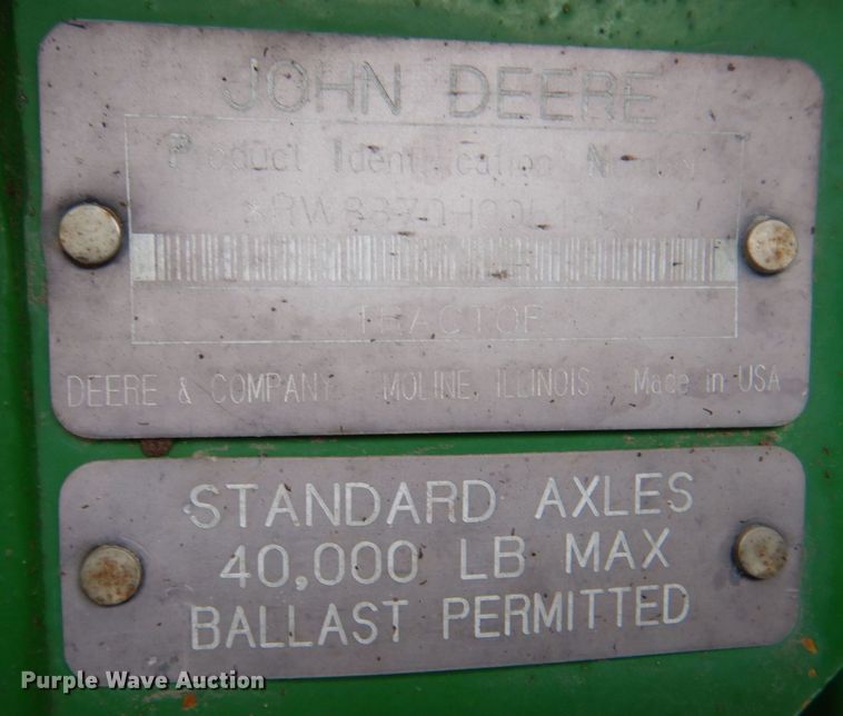 image for item MT9846 1996 John Deere 8870  4WD tractor