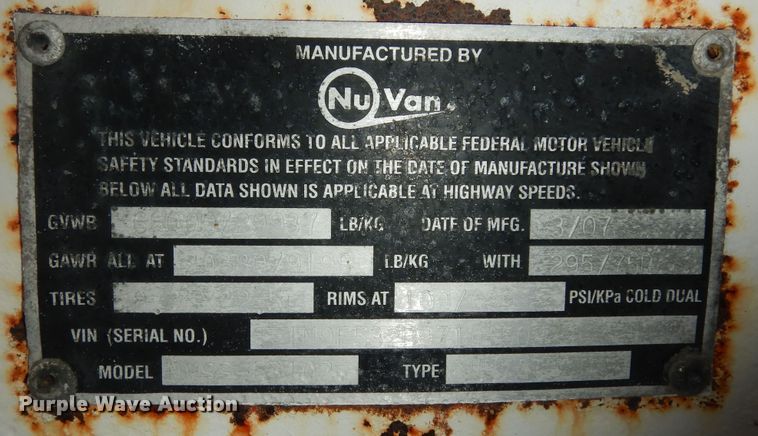 image for item DI6857 2007 Nu Van NVSS-53102  dry van trailer