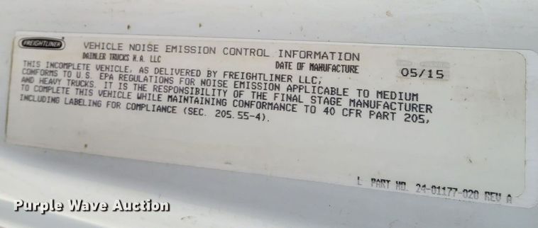 image for item DN6941 2016 Freightliner Business Class M2 106  truck cab and chassis