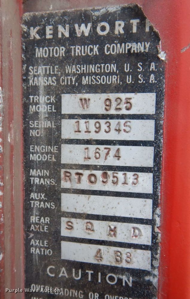 image for item DP0413 1971 Kenworth W925  semi truck