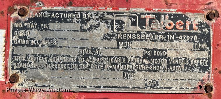 image for item DR7317 1997 Talbert  drop deck trailer