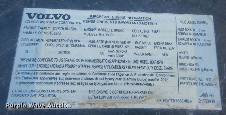 image for item HQ9518 2013 Volvo VNL  semi truck