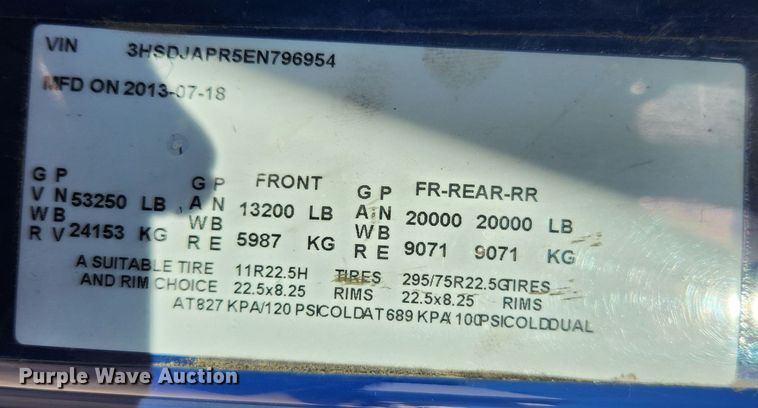 image for item JB9778 2014 International ProStar  semi truck