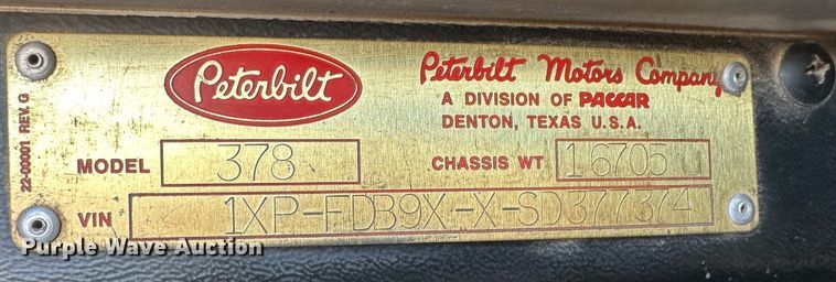 image for item JD9138 1995 Peterbilt 378  seed tender truck