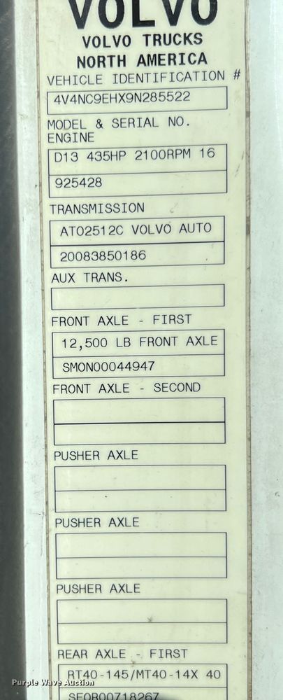 image for item KF9849 2009 Volvo VNL  semi truck