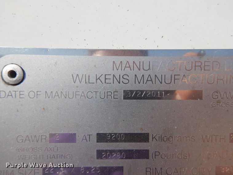 image for item KJ9022 2011 Wilkens 0K2HA32VCFSA  walking floor trailer