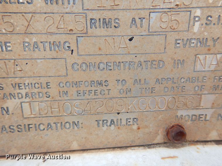 image for item KJ9029 1989 Doonan 42D24  grain trailer