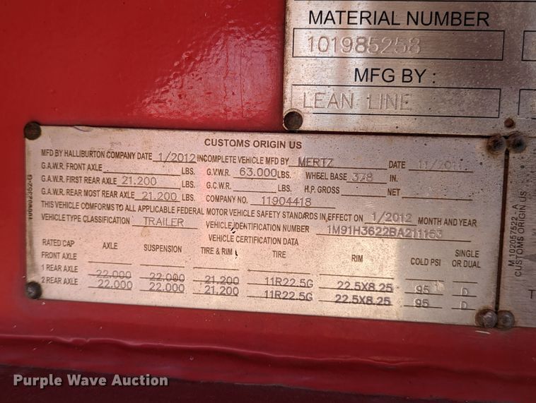 image for item KJ9770 2011 Mertz  oilfield trailer