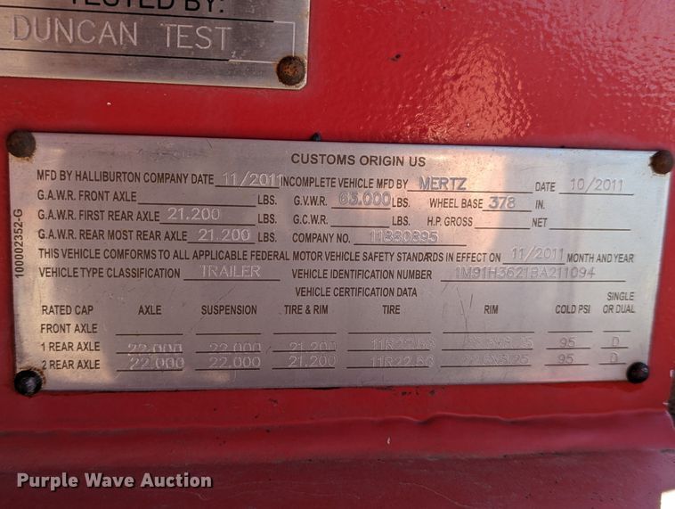 image for item KJ9771 2011 Mertz  oilfield trailer