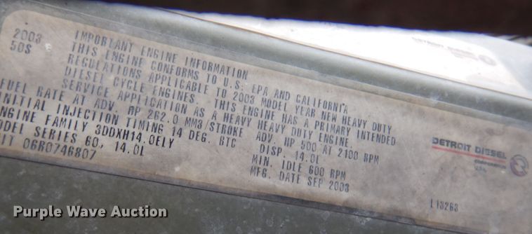 image for item KW9688 2004 Freightliner Columbia  semi truck