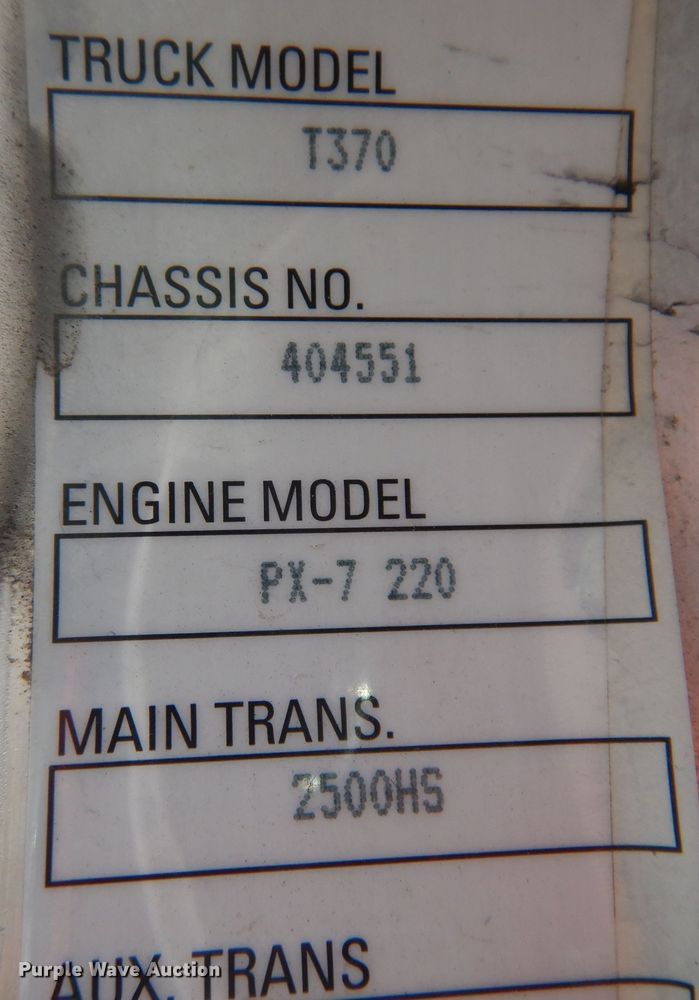 image for item KW9768 2014 Kenworth T370  truck cab and chassis