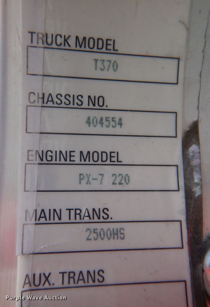 image for item KW9769 2014 Kenworth T370  truck cab and chassis