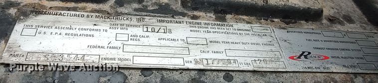 image for item LK9338 2006 Mack Granite  truck cab and chassis