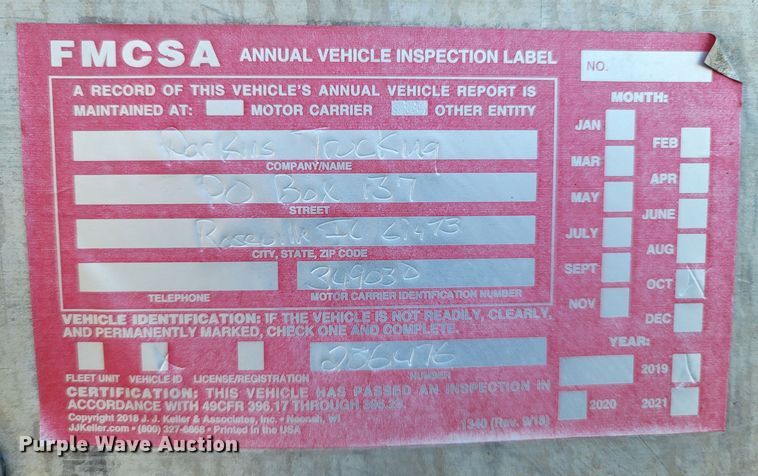 image for item LN9721 2003 Wilson DWH-500  grain trailer