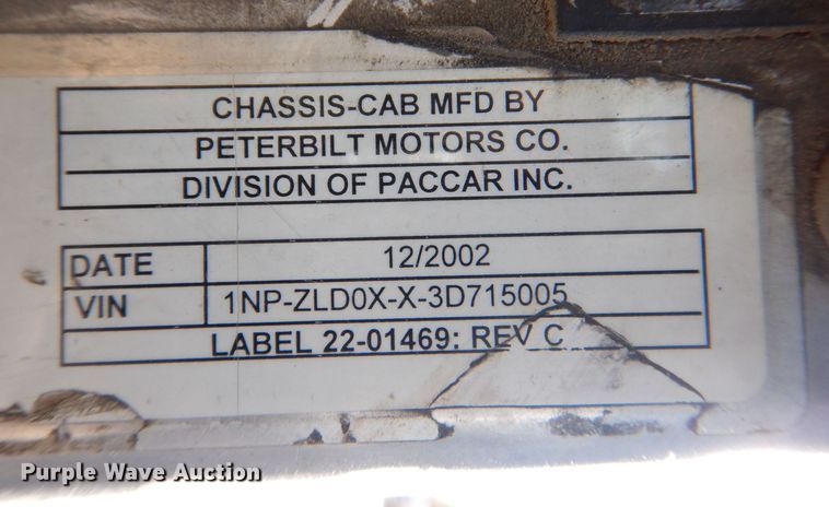 image for item MJ9841 2003 Peterbilt 320  refuse truck