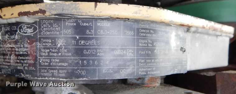 image for item MJ9842 1996 Ford L8000  hook lift truck